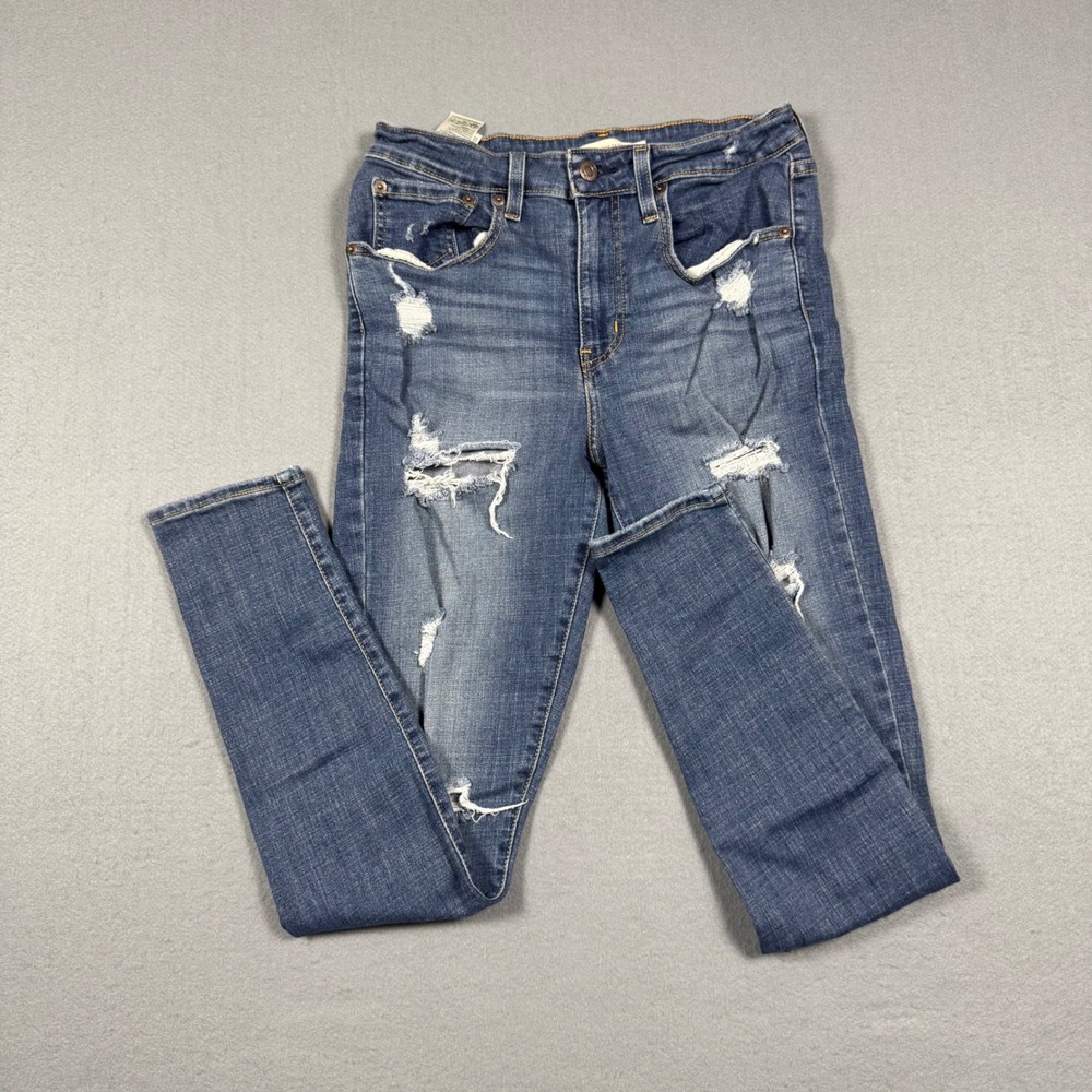 Levis 721 High‎ Rise Skinny Distressed Jeans W30 L30 Medium Wash Blue 18882-0624